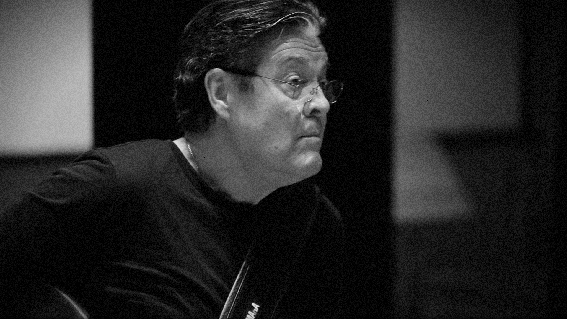Jojje Wadenius listening back in Studio 5, Sveriges Radio, during the Saleya session, 14 September 2010.